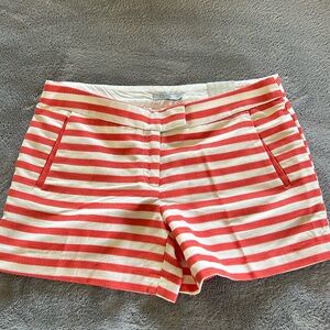 Dalia Shorts - fun summer stripes in tangerine / salmon and oatmeal.
